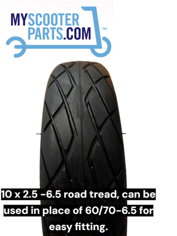 10x2.5–6.5 Electric Scooter Tyre (Road Tread) – Replacement for 60/70-6.5 Ninebot & More