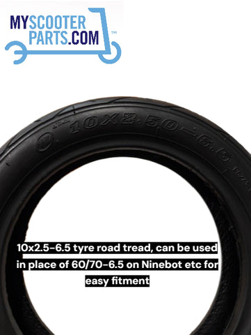 10x2.5–6.5 Electric Scooter Tyre (Road Tread) – Replacement for 60/70-6.5 Ninebot & More
