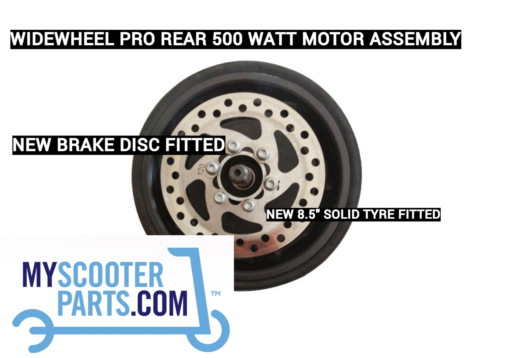 MERCANE WideWheel Pro Rear 500W Motor with Tyre & Brake Disc | Complete Replacement