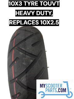 Close-up of TOUVT 10x3 electric scooter tyre tread pattern